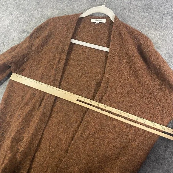 Madewell Cardigan Small Brown Knit Kent Long Sleeve Open Longline Sweater - Picture 8 of 14